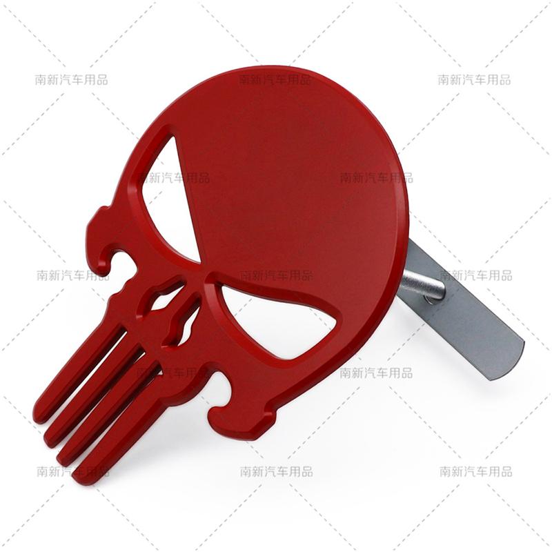 1 Pc Big Size 3D Metal Skull Totem Grill Emblem Punisher Skull Badge Front Hood Stickers Universal Car Body Decoration Stickers