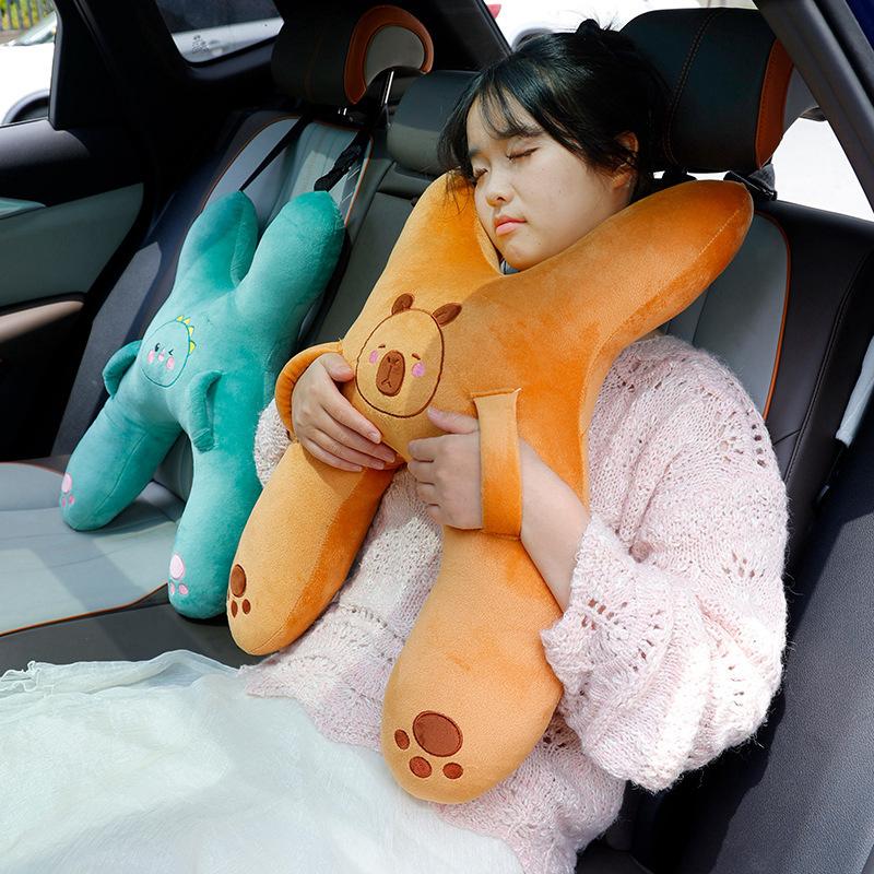 Cuscino da Viaggio Carino Maiale Husky per Dormire in Auto Artefatto da Viaggio per Bambini Cuscino per Auto Cuscino per il Collo