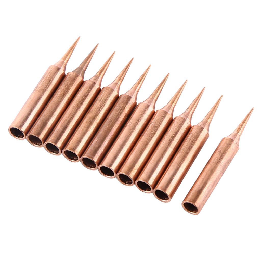 10Pcs Pure Copper Low Temperature Soldering Iron Solder Tips Station Tool 900M T I