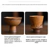 Retro Sauce Glazed Coarse Pottery Teacup Old Rock Mud Master Cup High Feet Meditation Cup Chazhan Mugs Kung Fu Tea Set