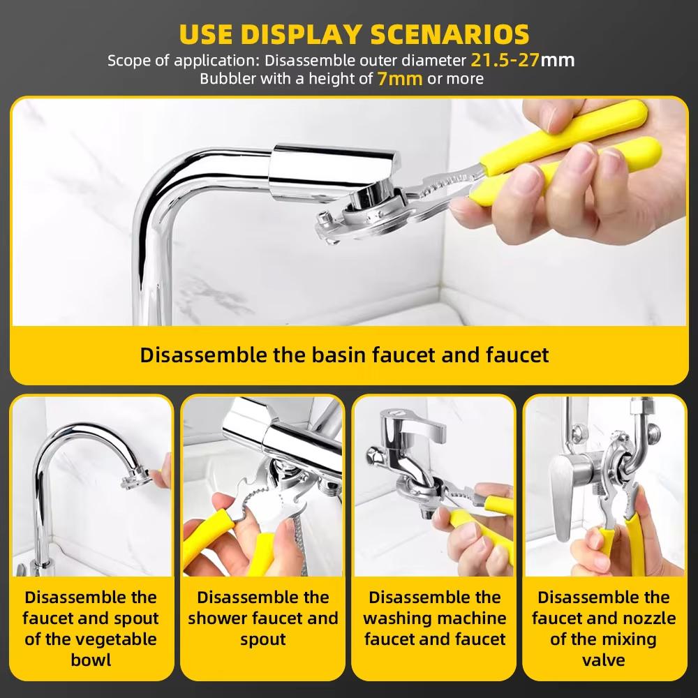 Faucet Bubbler Wrench Installing Tool for Kitchen Sink Bathroom Aerator Dish Basin Sink Nozzle Removal Installation Repair Tool