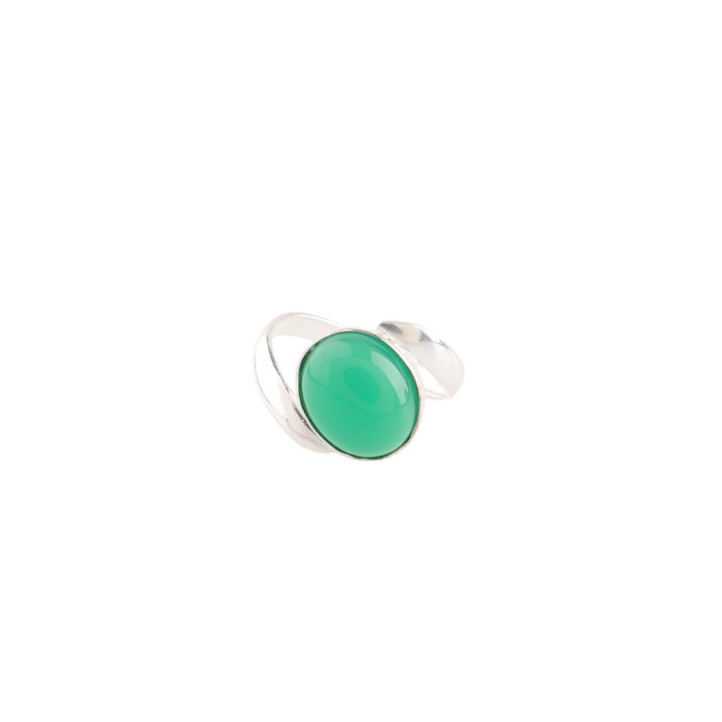 Rare Green Onyx Gemstone 925 Sterling Silver Jewelry Handcrafted Stylish Ring RR-53-36
