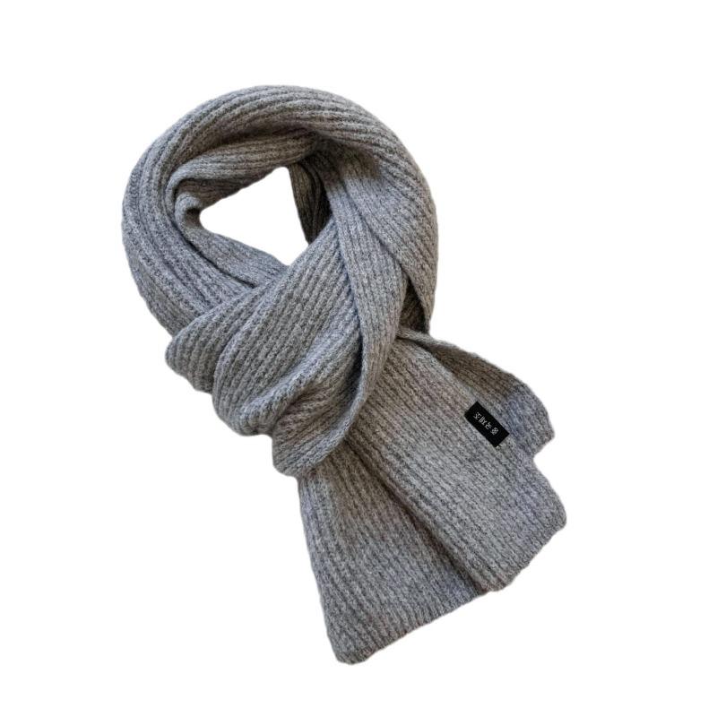 Scarf winter warm new solid color warm soft waxy wool knitted scarf shawl