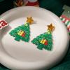 Three-Dimensional Single-Layer Acrylic Star Earrings Creative Christmas Tree Holiday Party Atmosphere Earrings