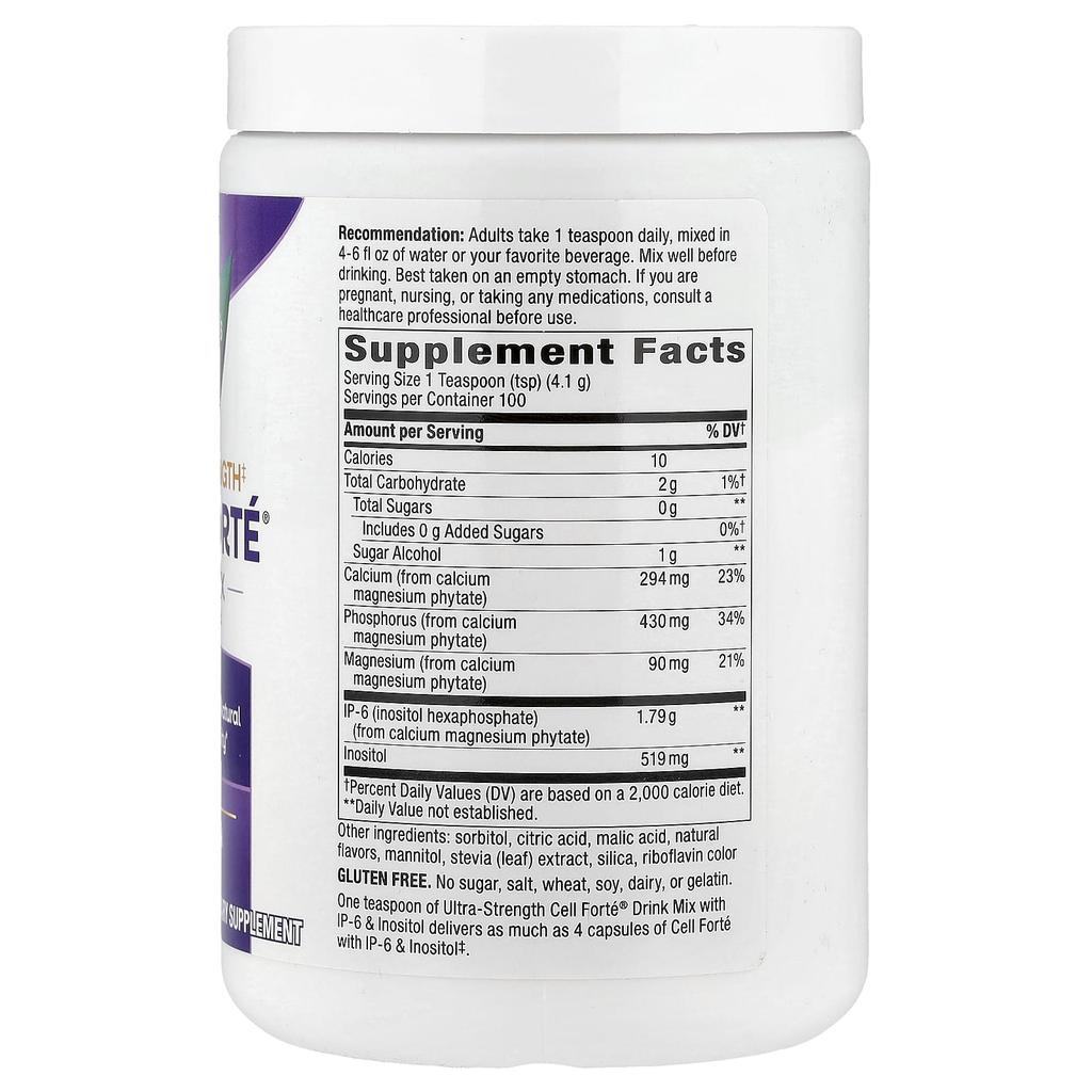 Nature'S Way, Cell Forté® Drink Mix, with IP-6 and Inositol, Extra Strength, Citrus Flavor, 414 G (14.6 Oz)