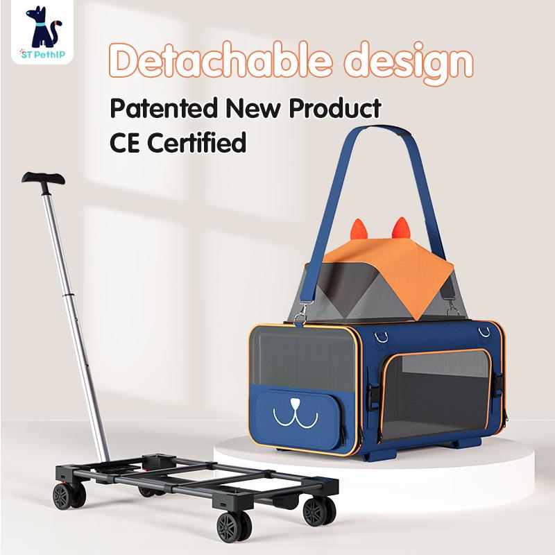 

Pet Stroller & Shoulder Bag for Kittens & Dogs Pet Bag светло-серый
