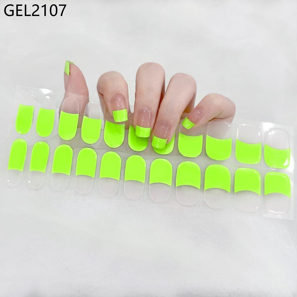 Custom Logo Semi Cured Gel Nail Sticker Waterproof Full Cover Gel Nail Wraps