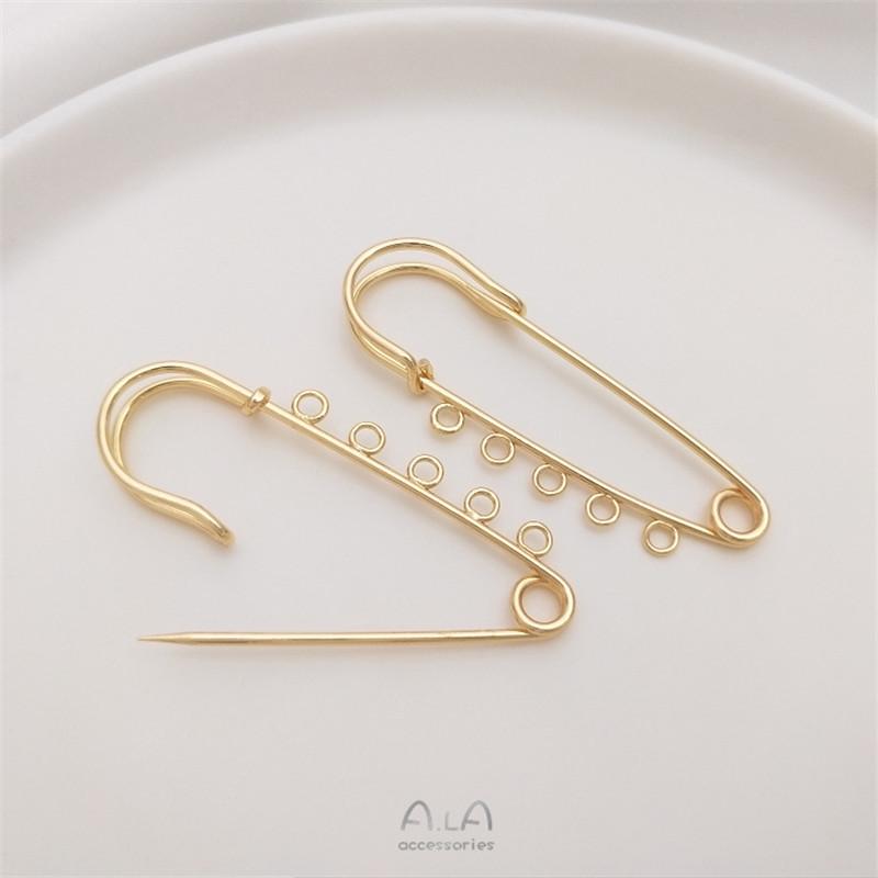 14K Gold Plated Multi-Hanging Pendant Brooch Buckle - Colorfast Accessories for DIY Handmade Projects
