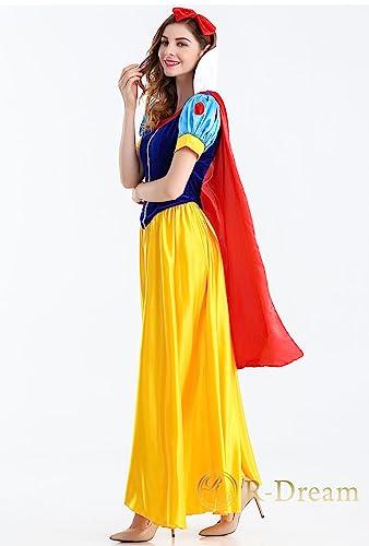 R-Dream Snow White Cosplay Costume, Plus Size, Adult Men's and Women's Dress, Halloween Costume, Snow White Princess Costume, Women's (XXL Size)