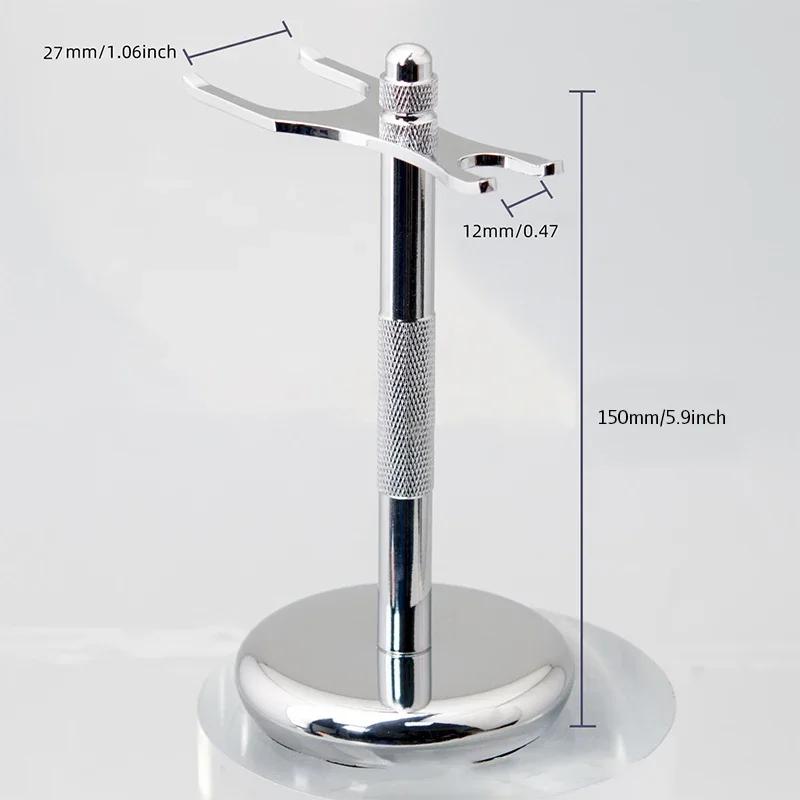 Men Razor Holder Alloy Shaving Brush Stand High Quality Men's Safety Manual Razor Rack (Not Including Shaving Razor & Brush)