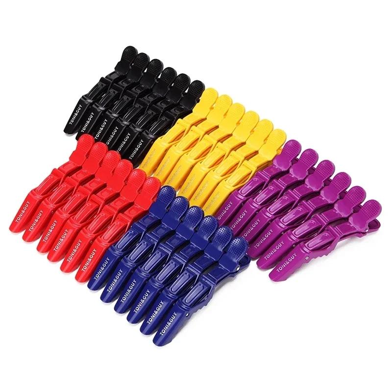 6pcs Plastic Hair Clips Alligator Hairdressing Clamps Salon Styling Claw Clips Barber Hair Accessories less