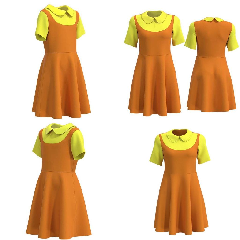 Squid Game Wooden Doll Cosplay Dress Comfortable And Breathable Red Green Light