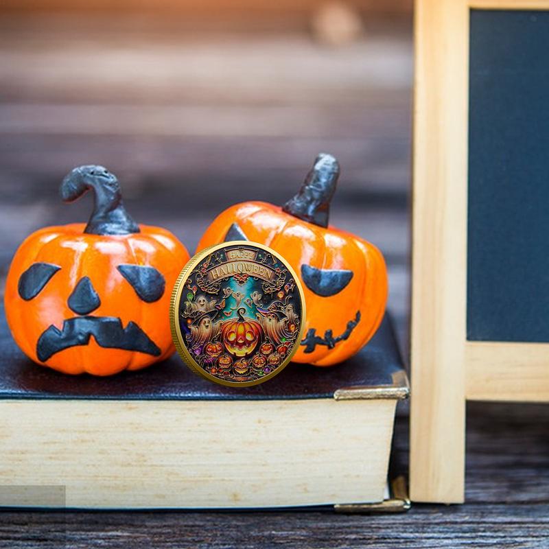 Szczęśliwy Halloween Pamiątka Wytrzymały Metalowy Złoty Szczęśliwy Halloween Moneta Kolekcjonerska Upominek na Imprezę Kreatywna Moneta Pamiątkowa
