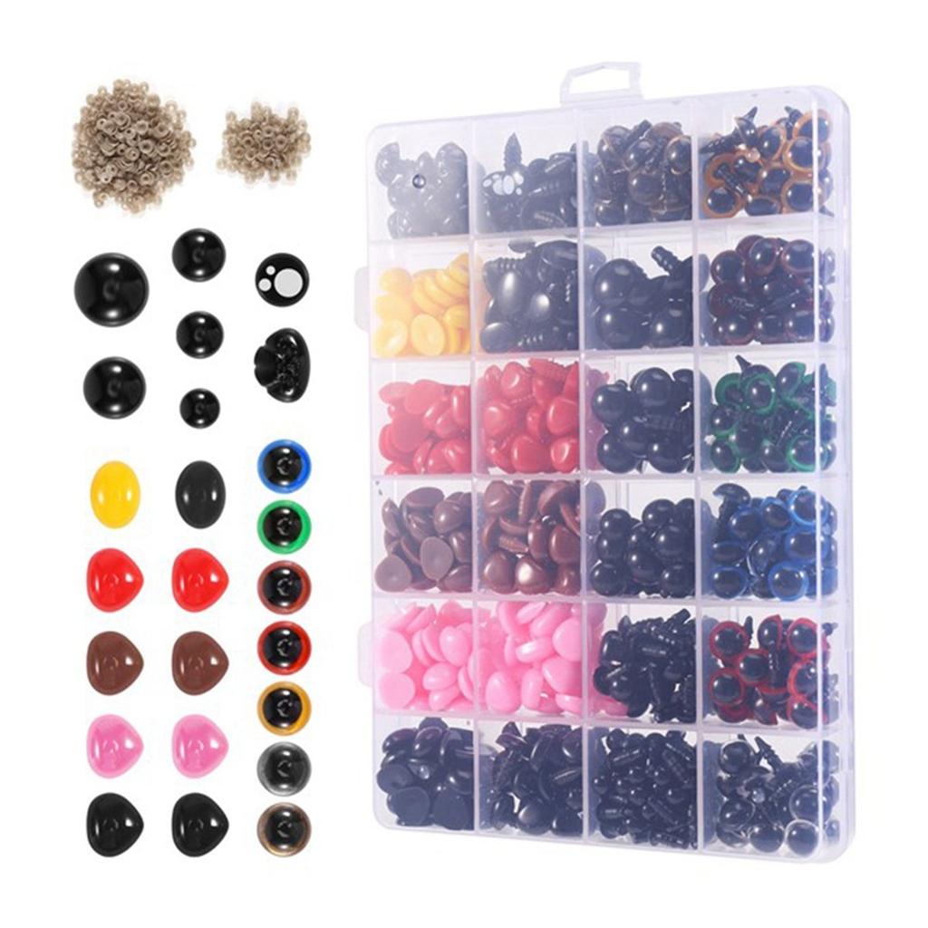 BHBL 1040PCS Safety Eyes and Noses, Safety Eyes for Crocheting, Colorful Doll Crochet Eyes with Washers for Plush Animal