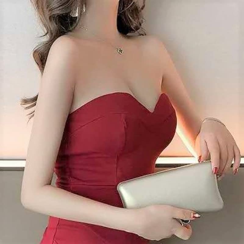 ISLAYCAOLILA CN6 Mylene Dress Size Perfect for or Party Features a sleeveless gathered and a matching Women's (Wine Red, L) - Cabaret, Mini, Club,