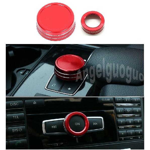 

2PCS Car multimedia knob decoration multimedia control knob cover Fit For Mercedes Benz AMG A B CLA GLA GLE ML GL C W204