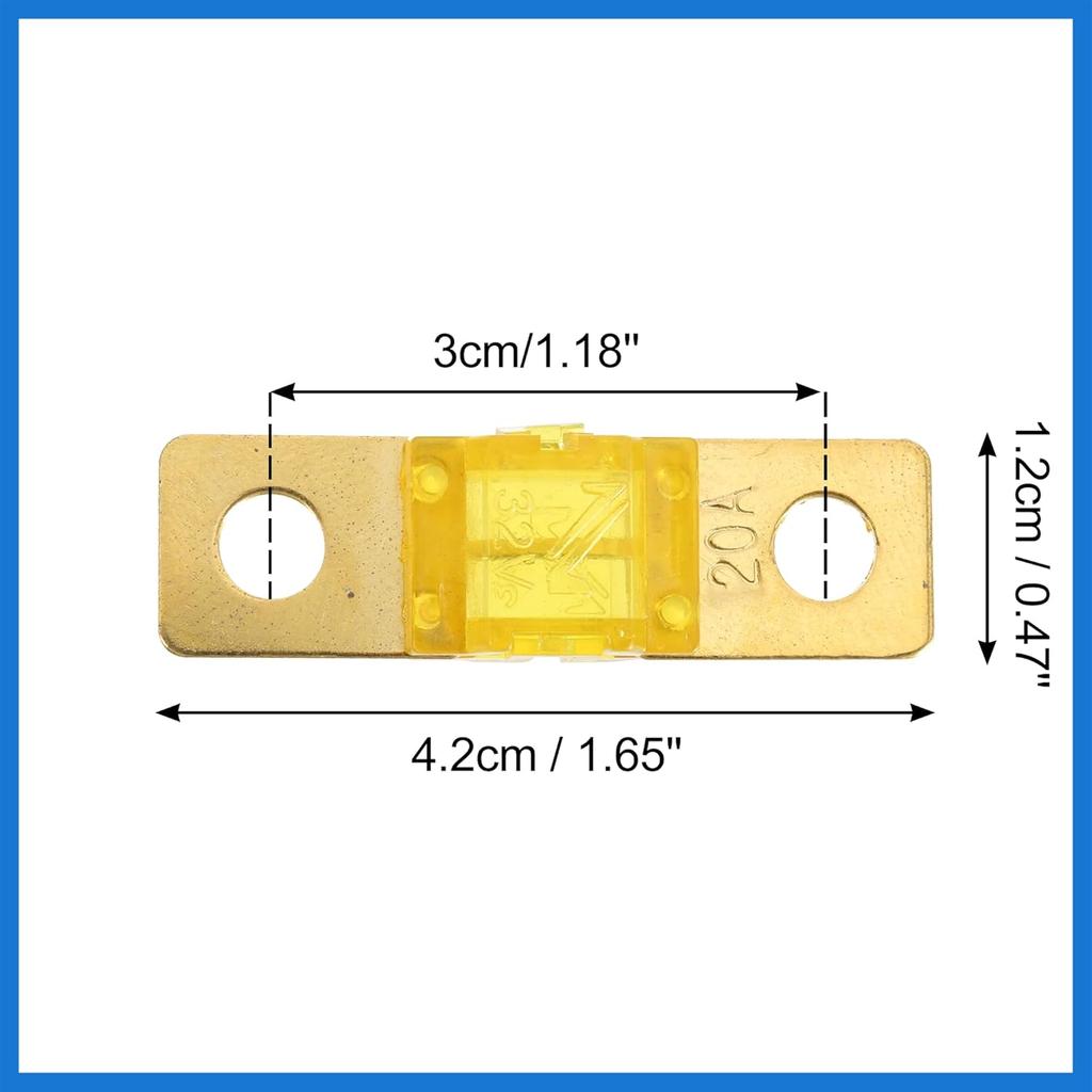 2pcs 20A 32V AMI Fuses Replacement for Automotive Marine Audio Video System Electronics Auto Accessories