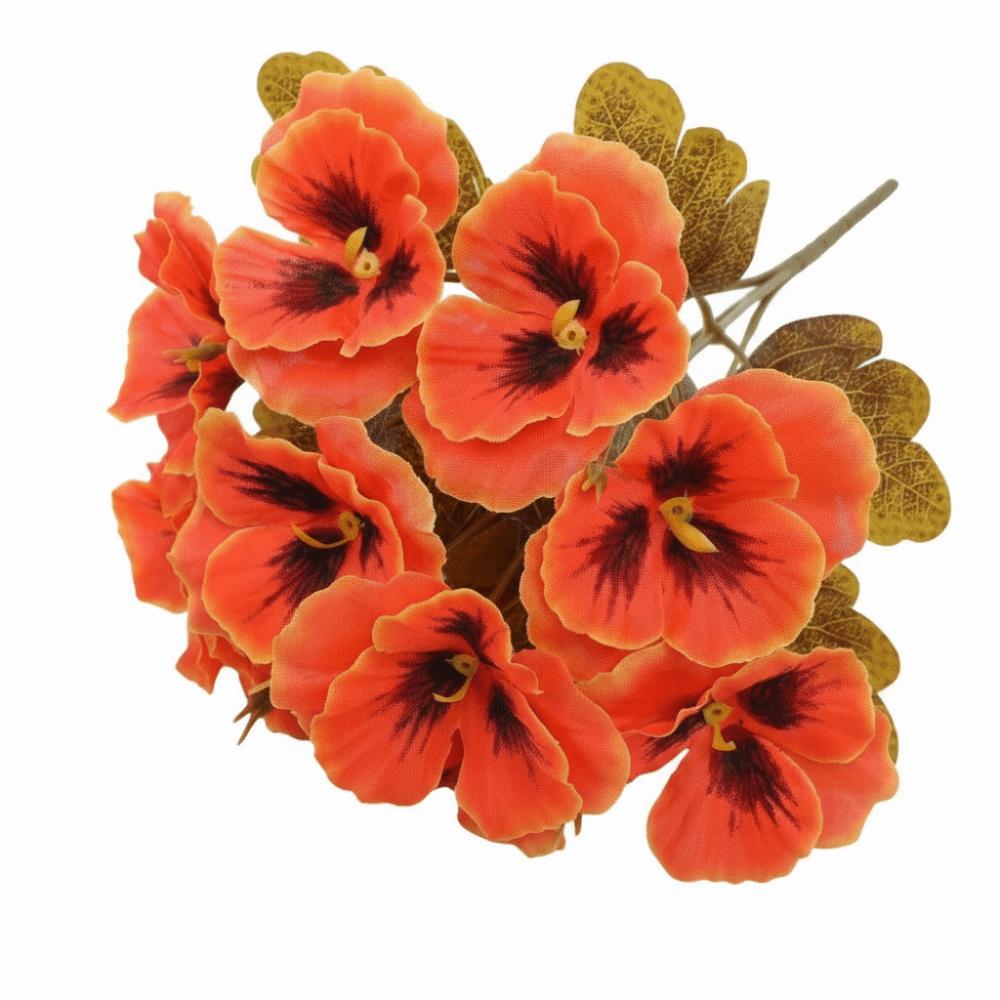 Flowers Bundle Fake Flowers Reusable Faux Pansy Flowers Artificial Pansy Flowers  Home Decoration