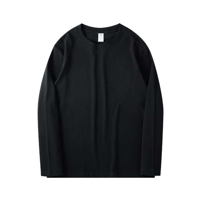 

S1120637 Топ с длинными рукавами, молодежная мужская и женская хлопковая футболка L чёрный