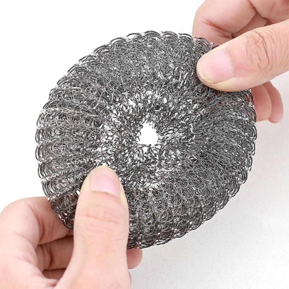 Steel Wire Ball Long Handle Brush Pan Dishes Cleaning Stainless Steel Cleaning Ball Household Wash Ball Wire Handle Brush