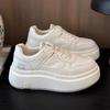 SyfIyno New Spring Summer Soft Leather Thick Soled Shoes Casual Sports Shoes Low Cut Height Increasing Flat Shoes