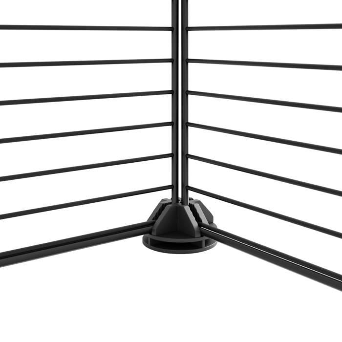 3114035 vidaXL Cage animaux de compagnie à 8 panneaux et porte Noir 35x35 cm