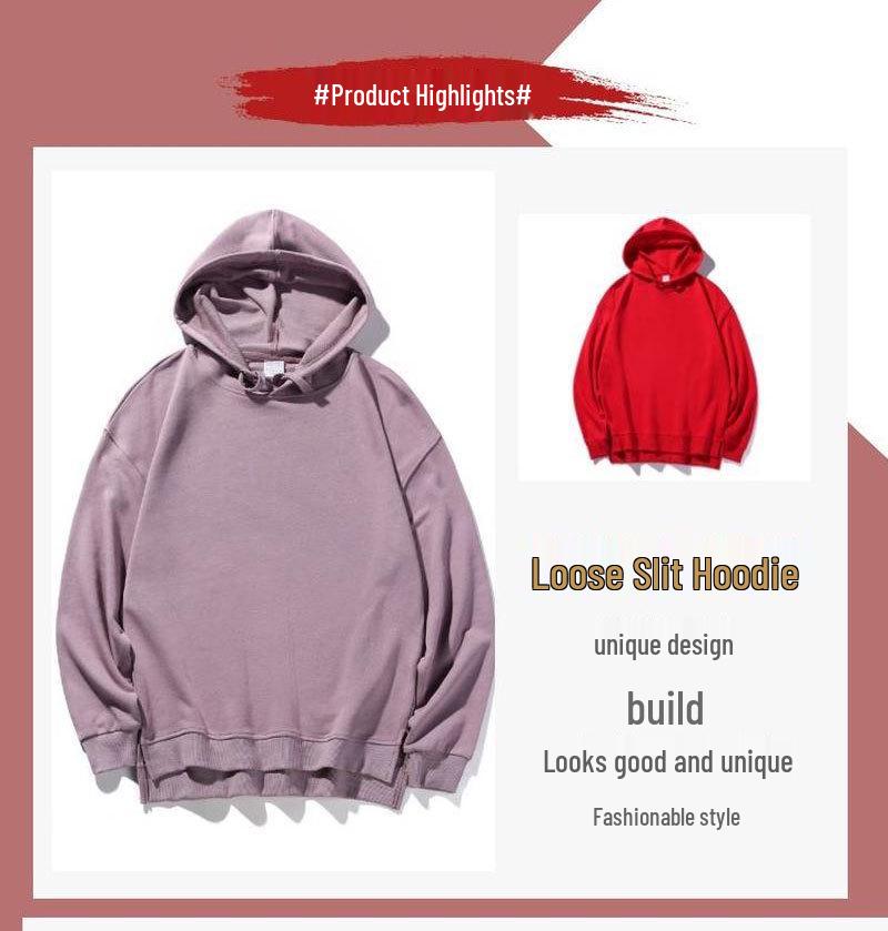 Trendiger Pullover-Hoodie aus reiner Baumwolle mit individuellem Logo und Drop-Shoulder-Design