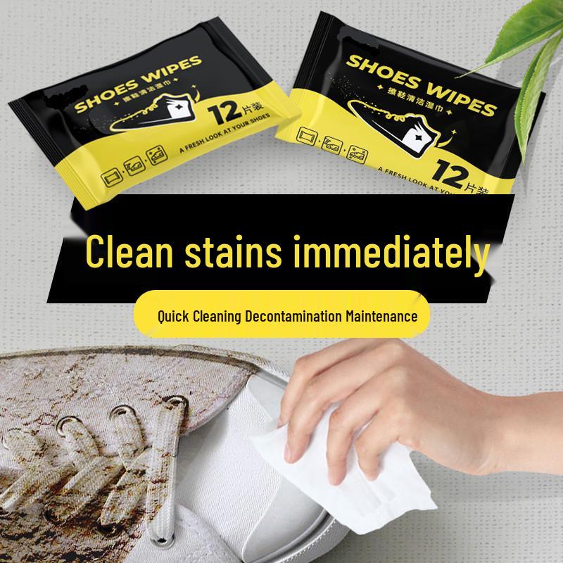 Twelve-Pack White Shoe Wipes: Sneaker Cleaner & Stain Removal