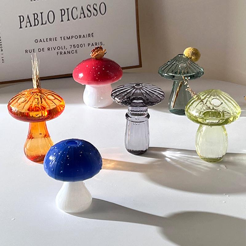 Creative Mushroom Plant Glass Vase Modern Decorative Vases Room Vase Plants Plant Glass Bud Vases Living Room Decoration