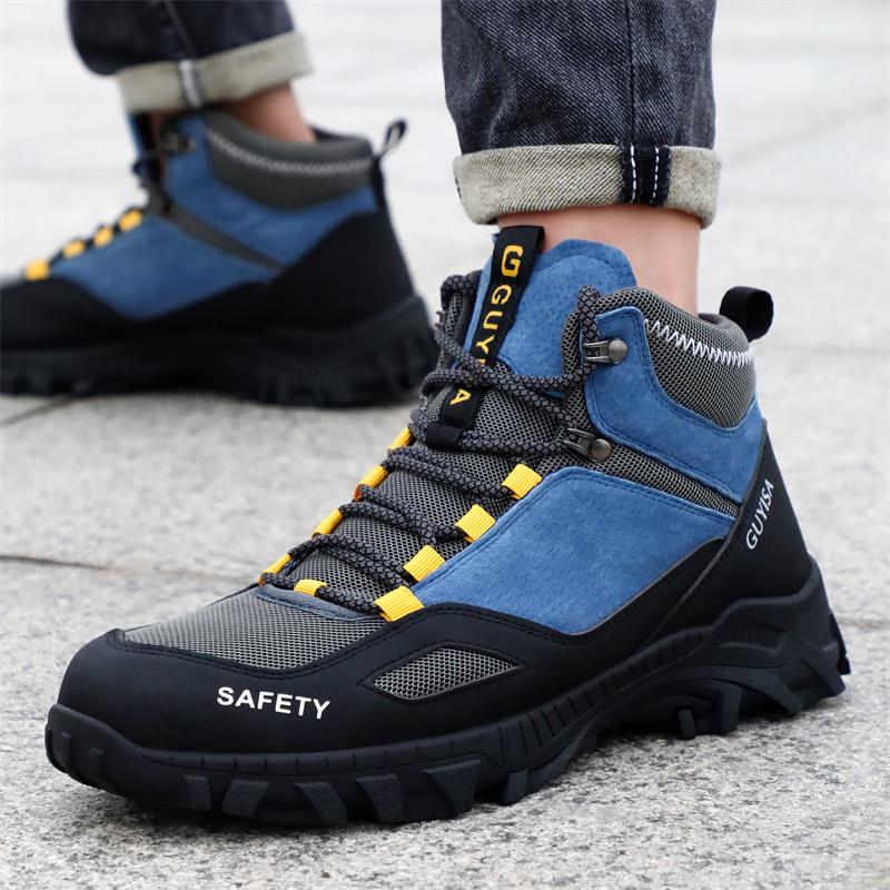 Security Boots for Men Work Safety Sneakers High Quality Work Shoes with Steel Toe Anti Slip Anti Puncture Indestructible Shoes