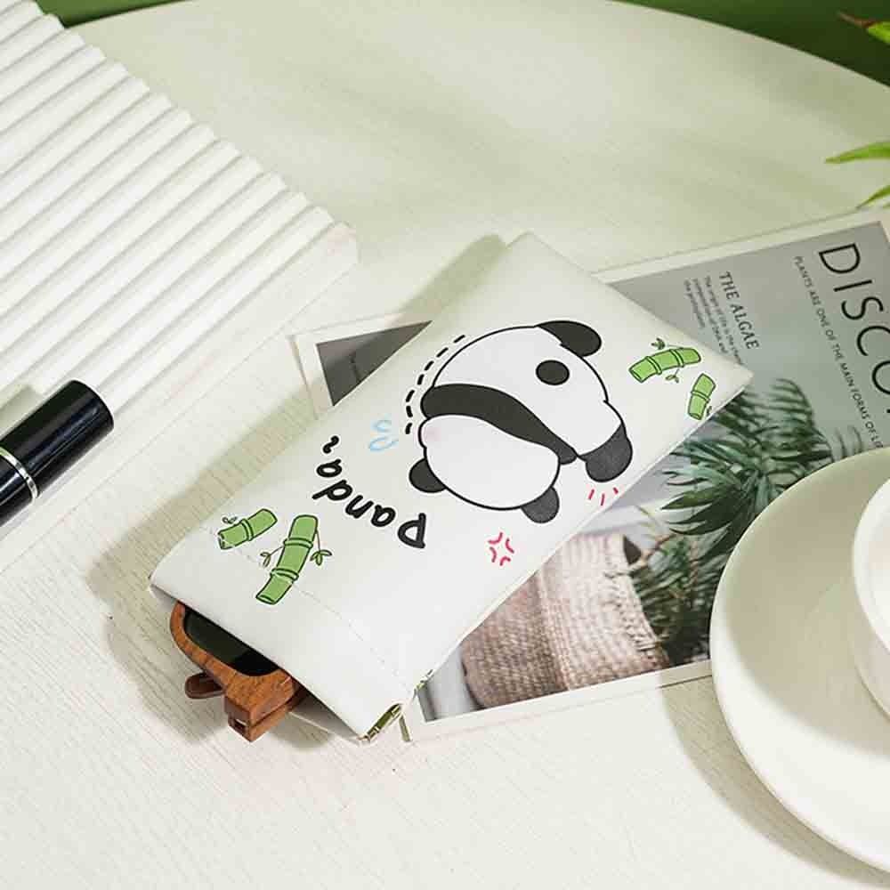 Blattfederbeutel Lippenstift Aufbewahrungstasche Panda Brillenetui Niedliche Make-up Tasche Mädchen