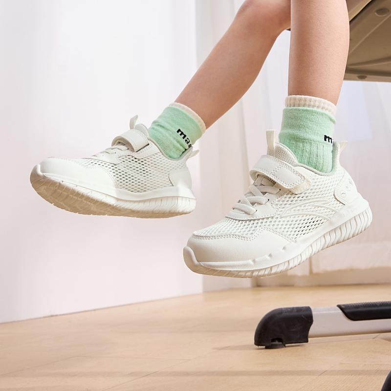 Anta Kids Vitality Simple Versatile Lightweight Shock Absorbing Breathable Low Top Running Shoes Kids sneaker Ivory A22439967-6