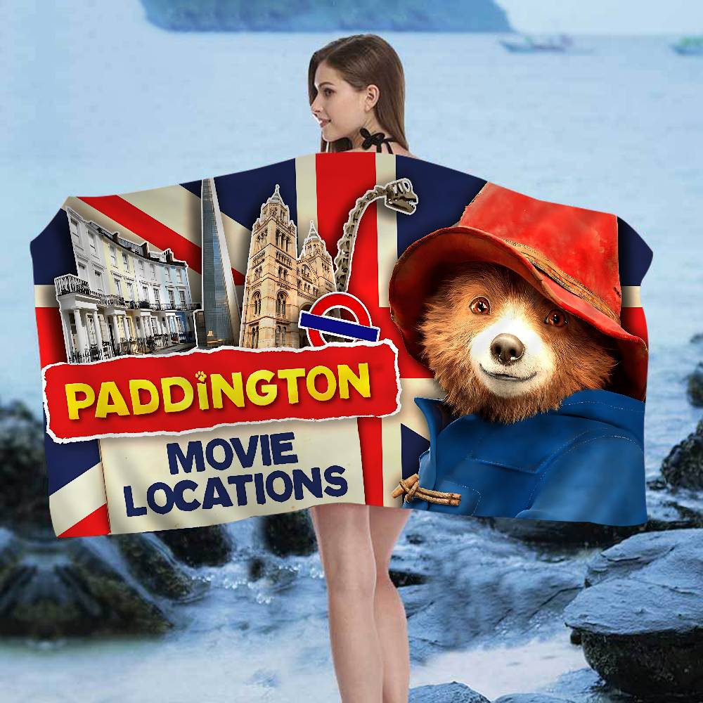 Movie Bear P-Paddington Microfiber Beach Towel Absorbent Quick Dry Soft Yoga Swimming Resort Mountain Climbing Towel