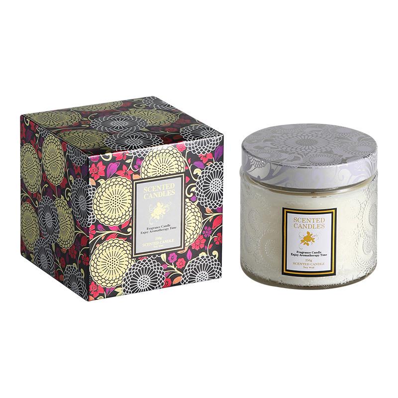 High-End Crystal Embossed Soy Wax Aroma Candle – Smokeless European & American Bestseller Souvenir