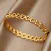 FYSARA Hollow Heart Desgin High Quality Stainless Steel Bracelet Titanium Steel Love Bangle for Women Chic Birthday Present