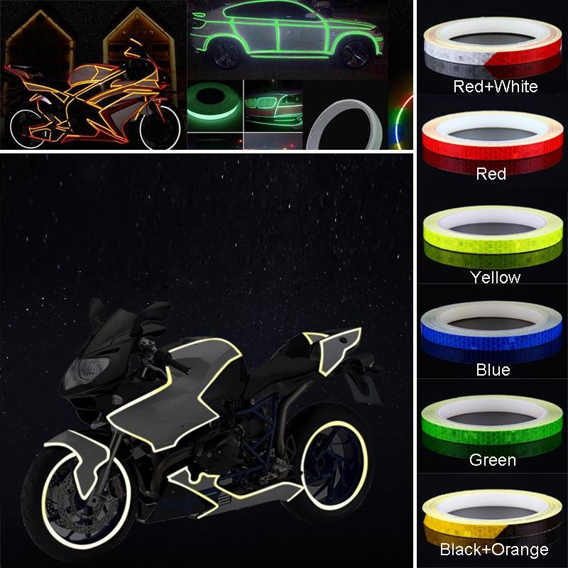Luminous Reflective Sticker Tape for Bike Car Motorcycle 8m Wheel Visibility