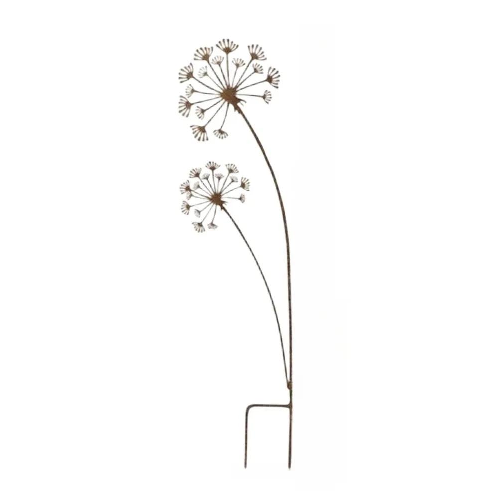 

1 Pcs Garden Stakes Rust Decorative Garden Decoration Dandelion Ground Home Garden Decoration Accessories