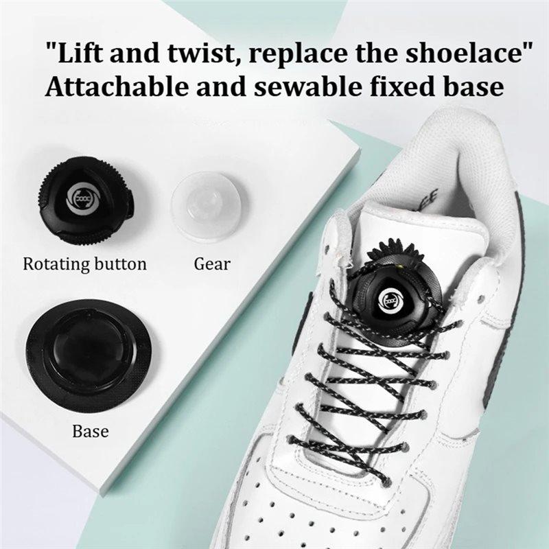 ABBP-No-Tie Thick Rope Design, 2 Pair Automatic Shoelaces Featuring Rotating Buckles For Sneaker Laces