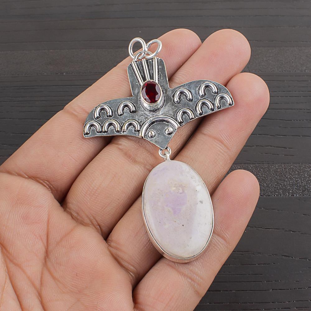 

Natural Pink Opal Gemstone 925 Sterling Silver Jewelry Designer Pendant 2.67 AJP-2335