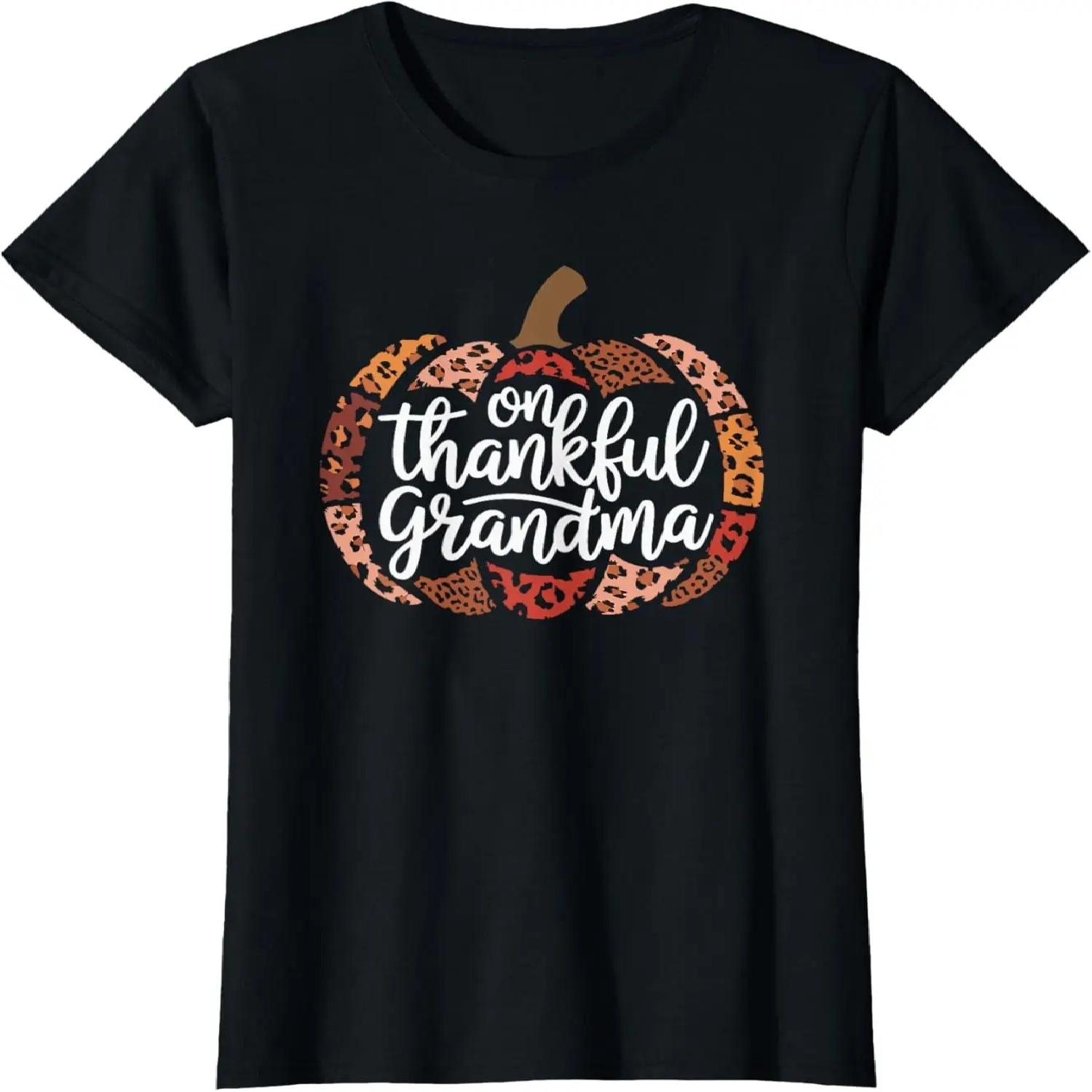 One Thankful Grandma Autumn Fall Turkey Thanksgiving T-Shirt S чёрный