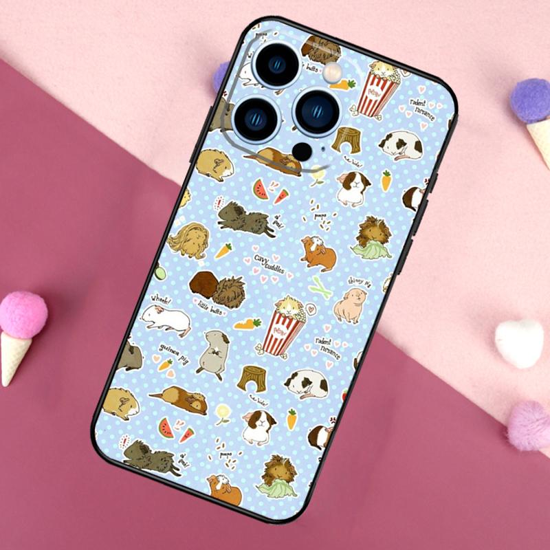 Pattern Guinea Pig Cute Case For iPhone 16 15 Pro Max 11 12 13 Mini 14 15 Pro Max 16 Plus XR 16e Phone Back Cover