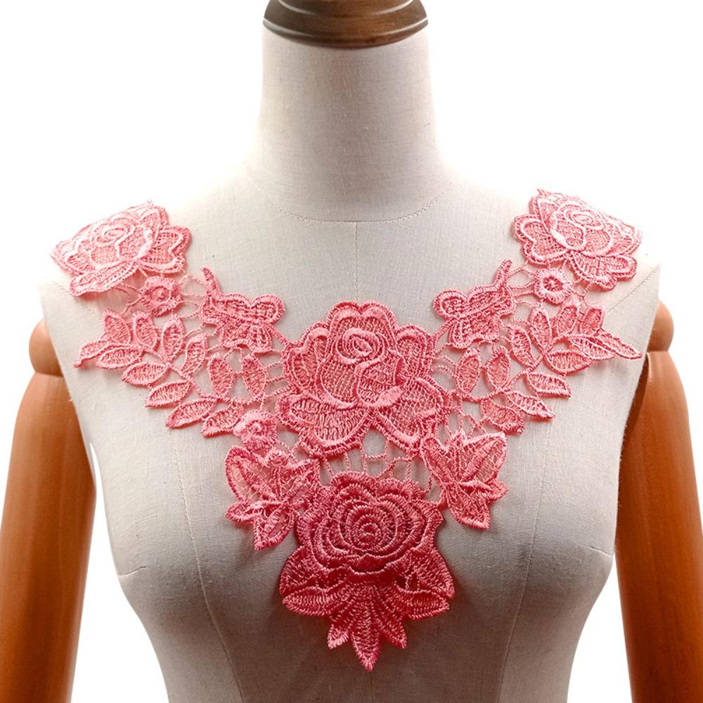 6PCS Fashion Fake Collar Hollow Out Pattern Flower Collar Embroidered Collar  Casual Wear