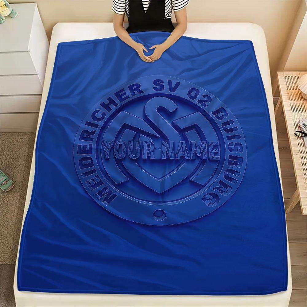 1PC Msv Duisburg Custom Name Patterned Flannel Blanket Suitable For All Seasons For Home Decor Warmth And Comfort Gifts Holiday Present