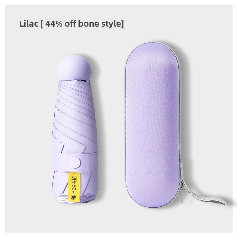 Portable Women's Sun Protection Umbrella - Mini Black Capsule Design