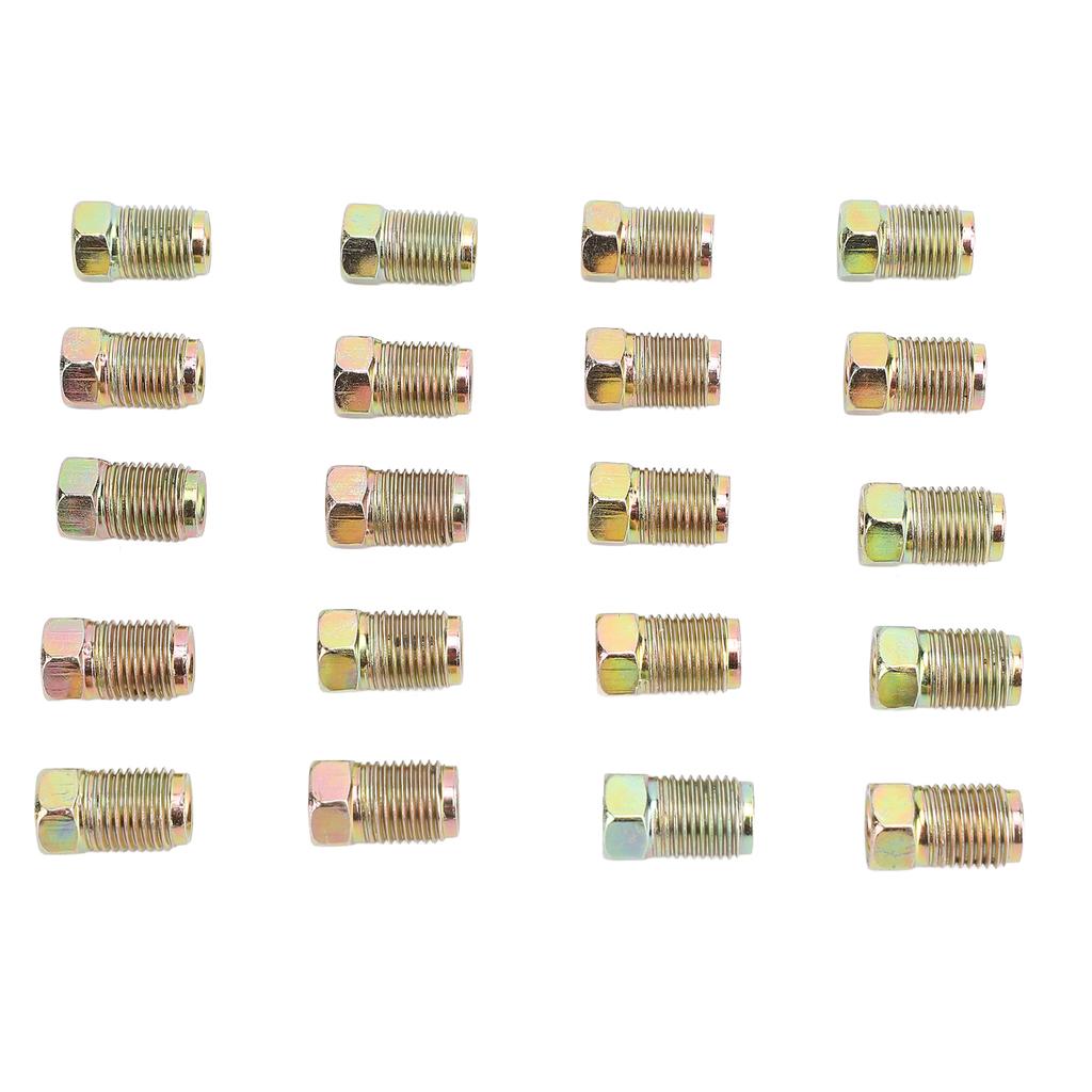20 Pcs Brake Line Nuts Fittings M10 X 1mm Metric Brake Line Invert Flare Fittings for 3 16 Inch Brake Line Tube