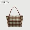 Woolen Plaid Large-Capacity Tote Bag All-Match Casual One-Shoulder Class Com