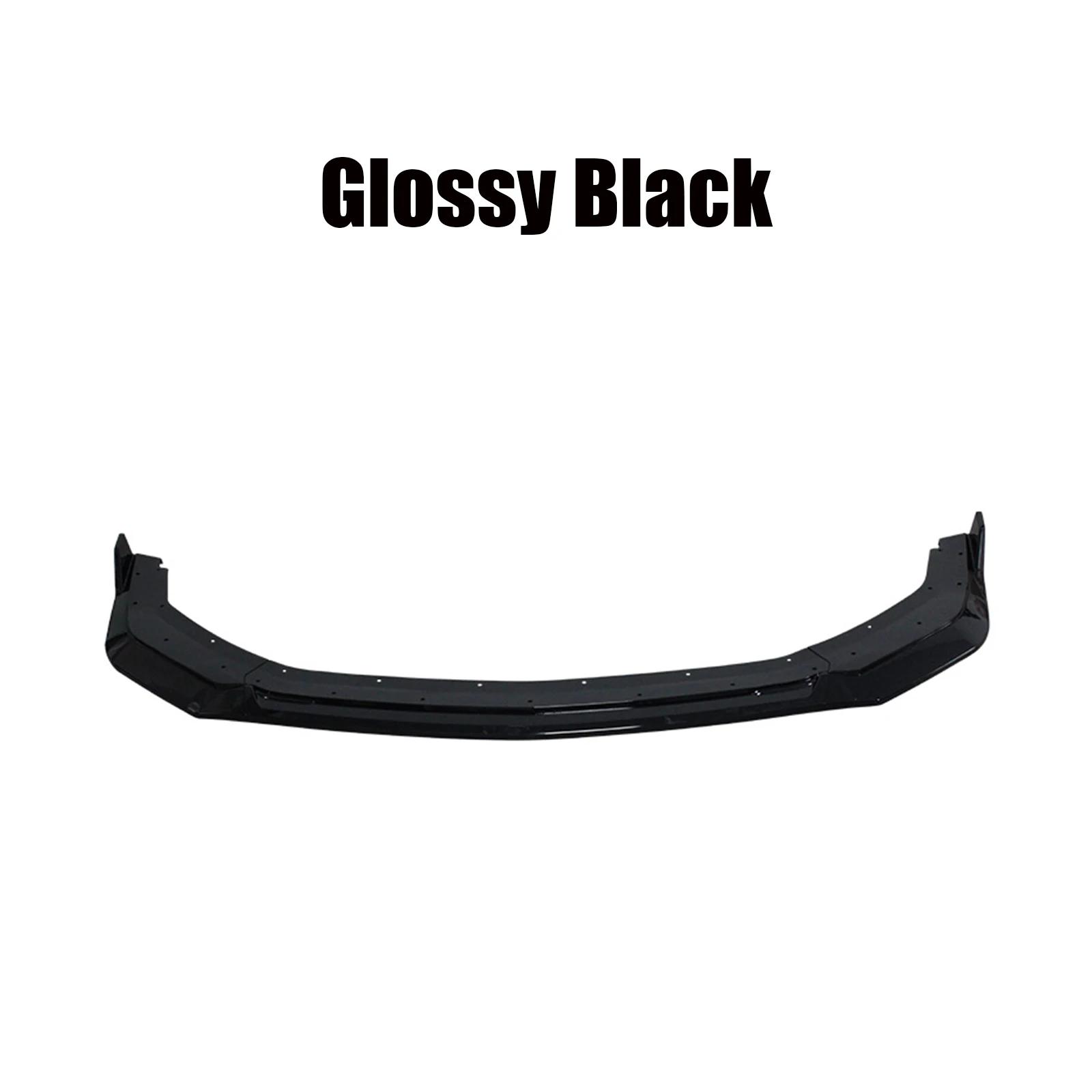 For Ford Mustang S650 GT Ecoboost 2024 2025 Car Front Bumper Lip Spoiler Splitter Matte Glossy Black Carbon Fiber Look Glossy Black