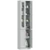 Tall Bathroom Storage Cabinet, 6-Tier Slim Bathroom Cabinet with Adjustable Shelf, 4 Soft-Close Doors, Dusty Blue