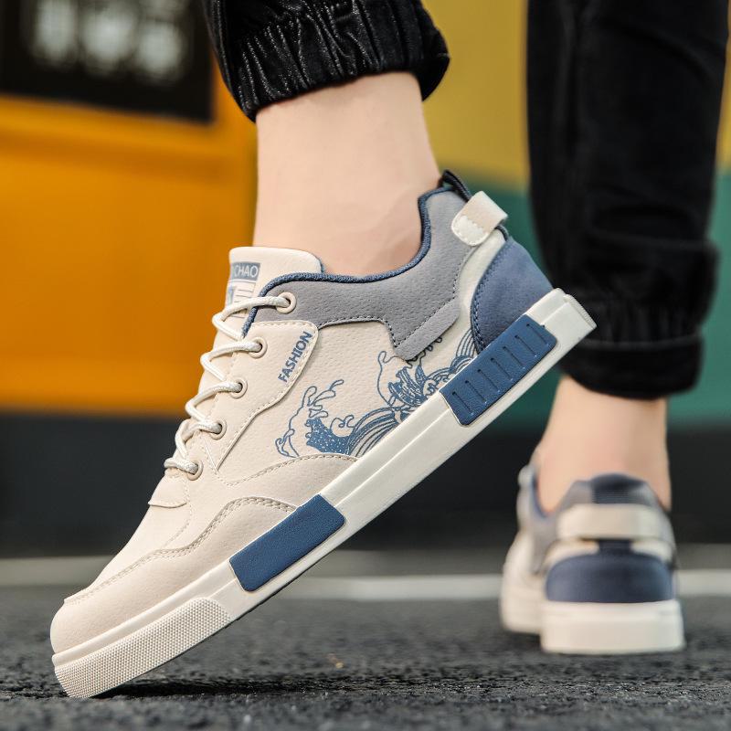 Chaussures de sport décontractées tendance pour hommes, à panneaux de velours, grande taille, toutes saisons.