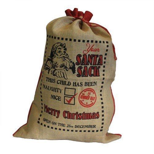 Christmas Jute Santa Sack Child Has Been Nice